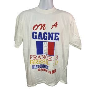 1998 France Brasil Champion Du Monde Soccer Shirt Men’s Size XL 22x28